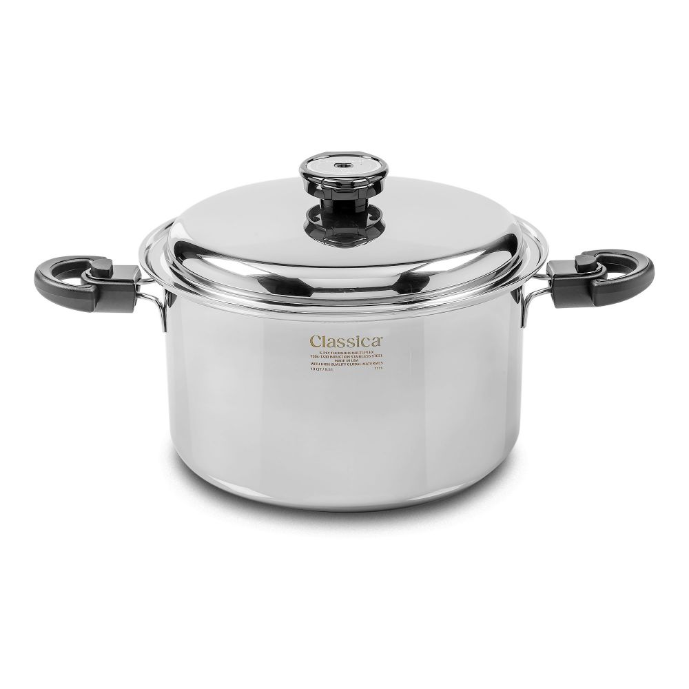 Olla Alta de 10 Qt. con tapa, Utensilios premium americanos de cocina, en  acero inoxidable