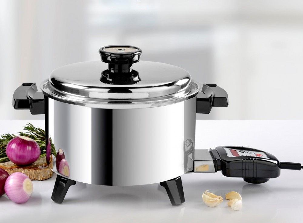 Olla Eléctrica de 5 Qt. con Núcleo de Aceite y Control Digital